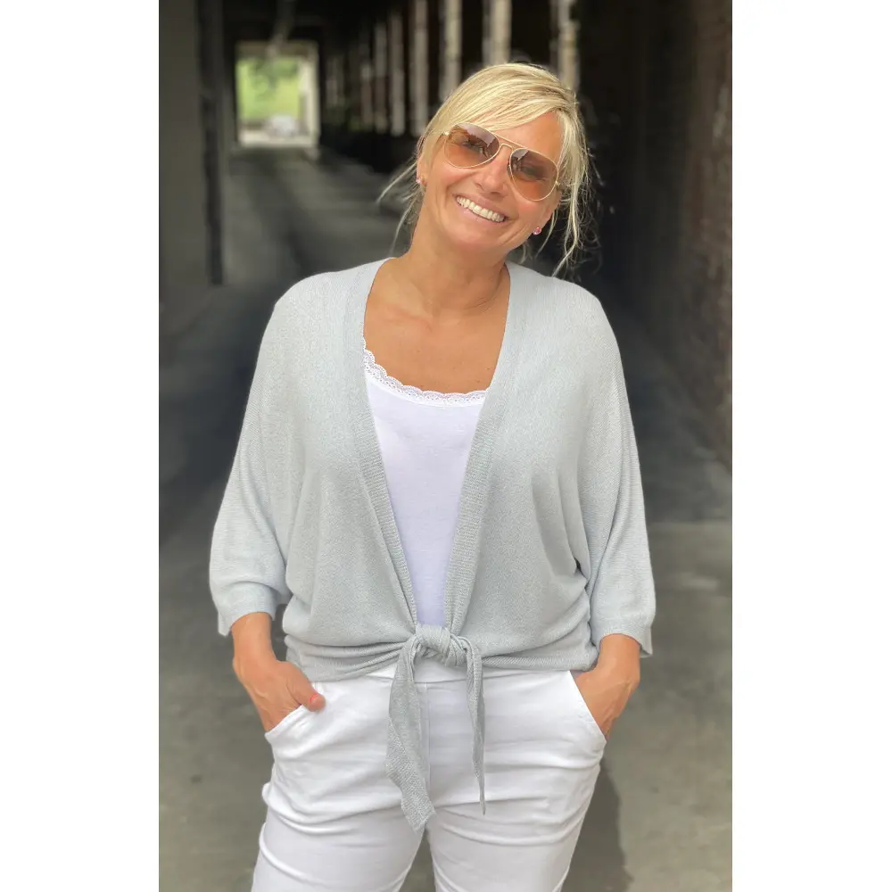Gilet noeud Onlys (Gris clair).webp
