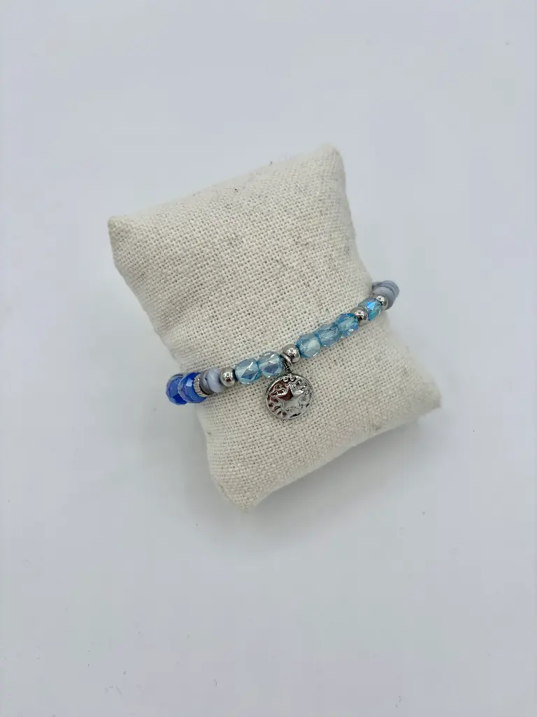 Bracelet Médaillon Etoile n°119 (Bleu)