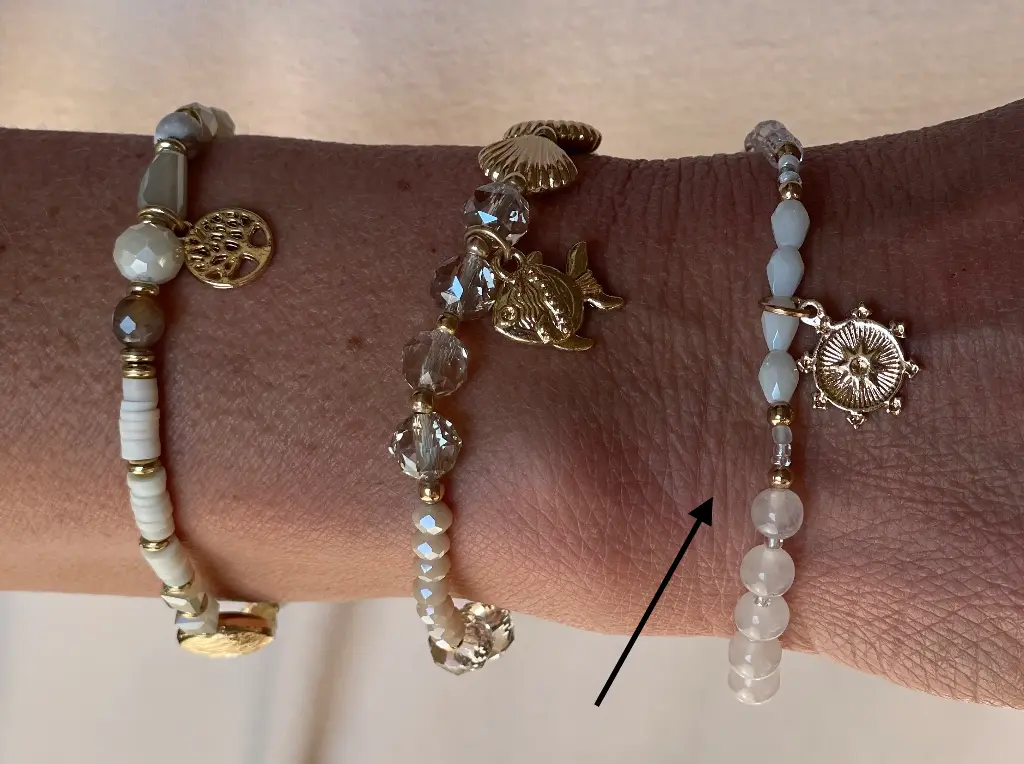 Bracelet Médaillon Boussole n°126 (Blanc)