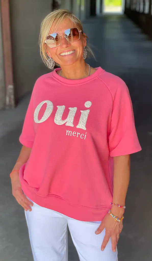 Sweat manches courtes "Oui merci" 