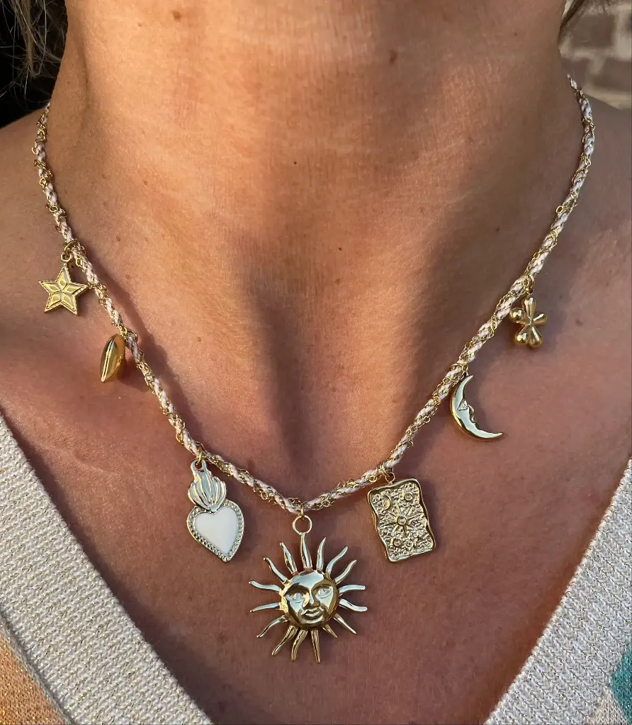 Collier Chaine Breloques Soleil K102