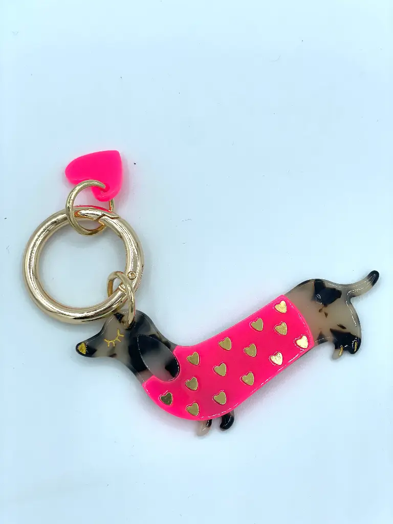 Porte-Clef Teckel Coeurs