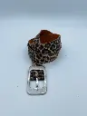 Ceinture léopard boucle rectangle métal plat