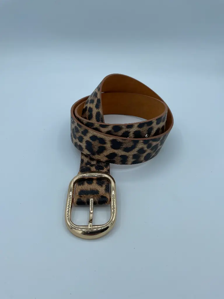 Ceinture Léopard boucle ovale dorée