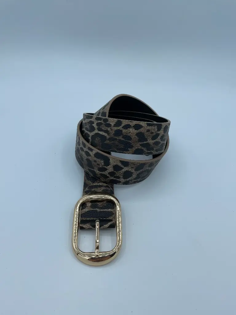 Ceinture Léopard boucle ovale dorée
