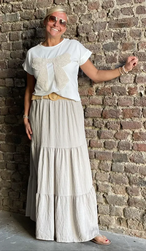 Jupe Longue Volants Unie