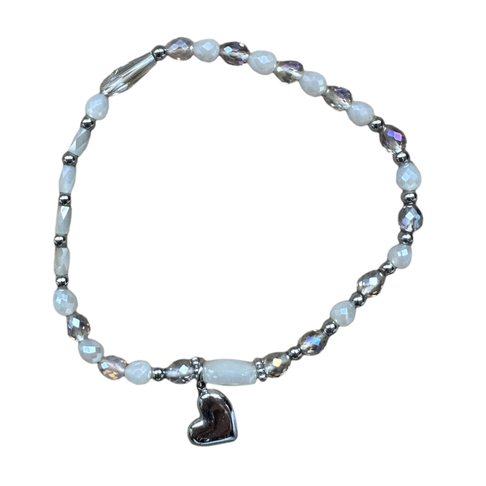 Bracelet pendant coeur argent 63