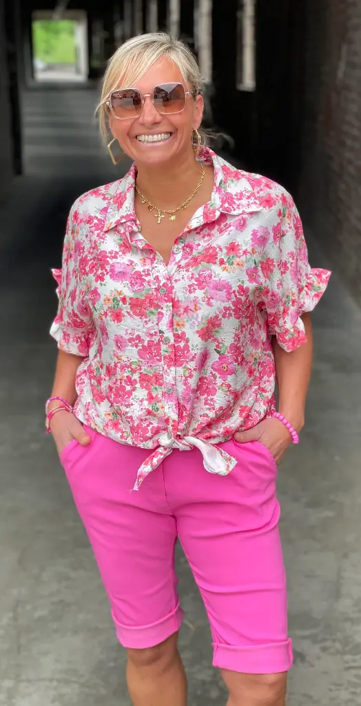 Chemisier Nœud Fleuri