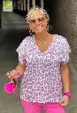 Blouse V satin taches