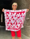 Foulard carré satin Coeurs