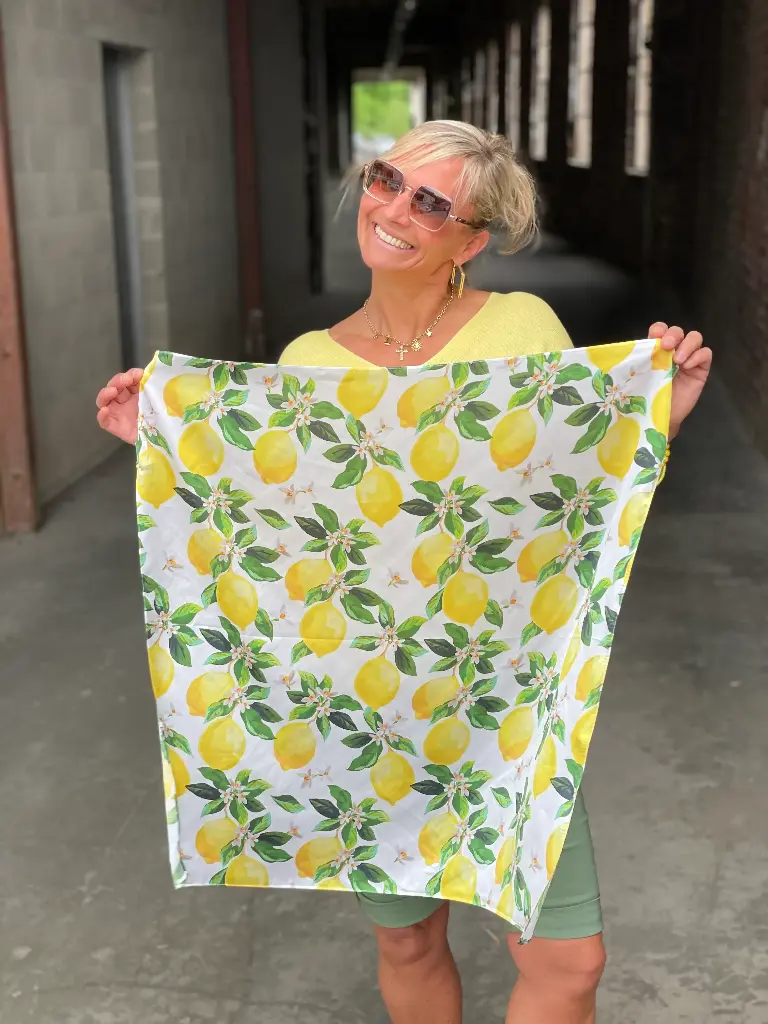 Foulard carré satin Citrons