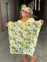 Foulard carré satin Citrons