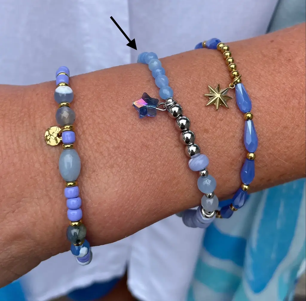 Bracelet multis-perles et Etoile n°176 (Bleu)