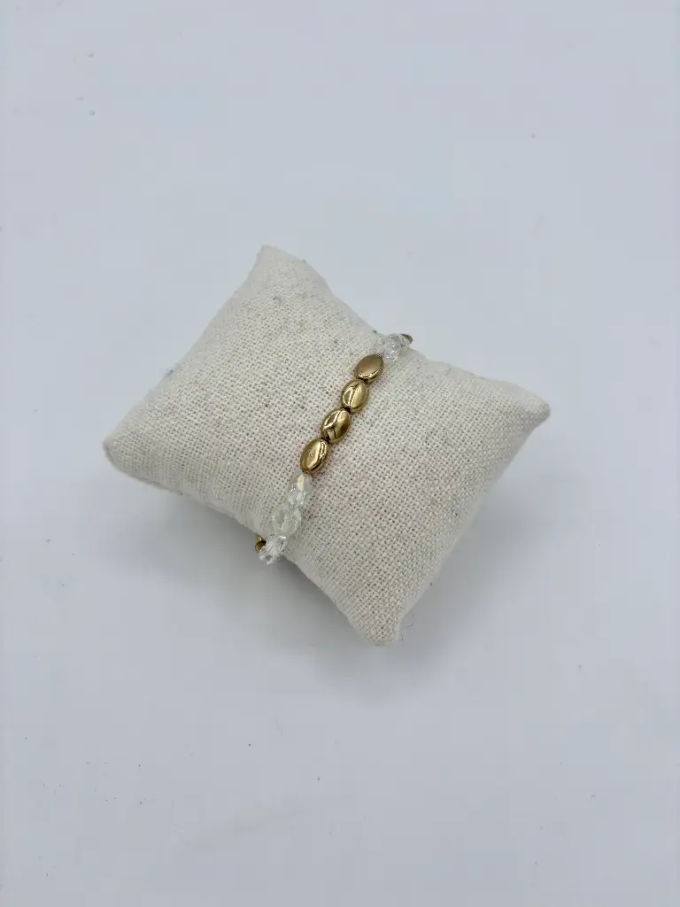 Bracelet Bi-color Ovales n°182 (Blanc)