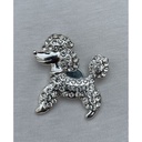 Broche aimant strass caniche