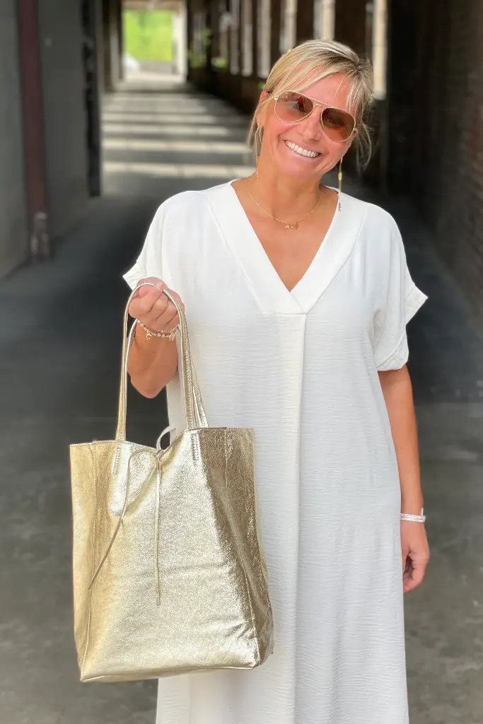 Sac Cabas Cuir Brillant