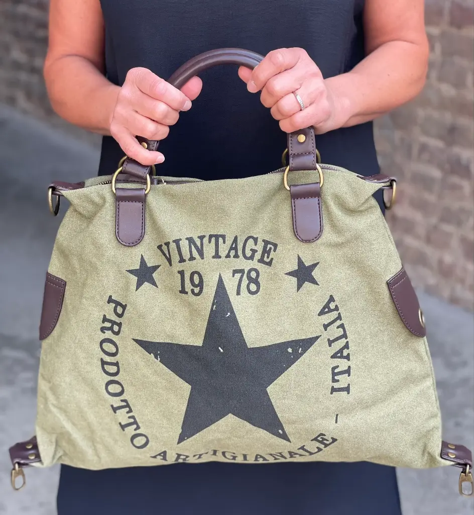 Sac Tissus Toile Vintage Star