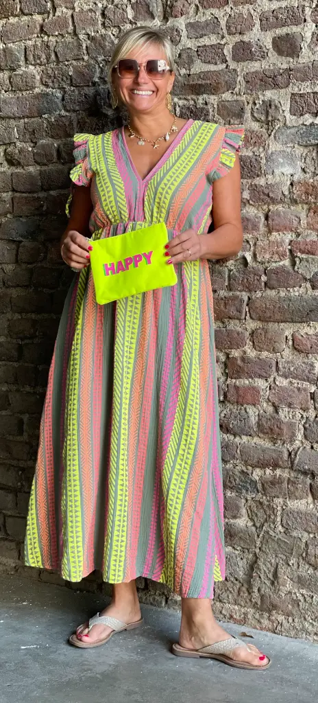 Robe manches Froufrous Triangles