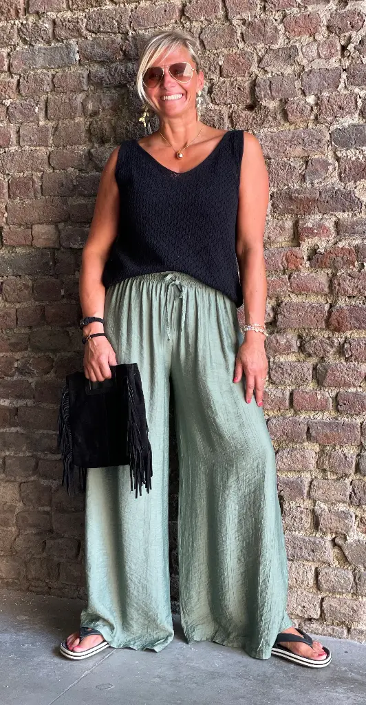 Pantalon ample froissé