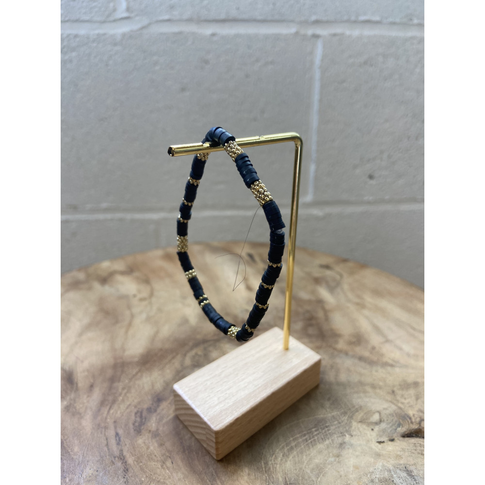 Bracelet ronds noirs  dorés n°104