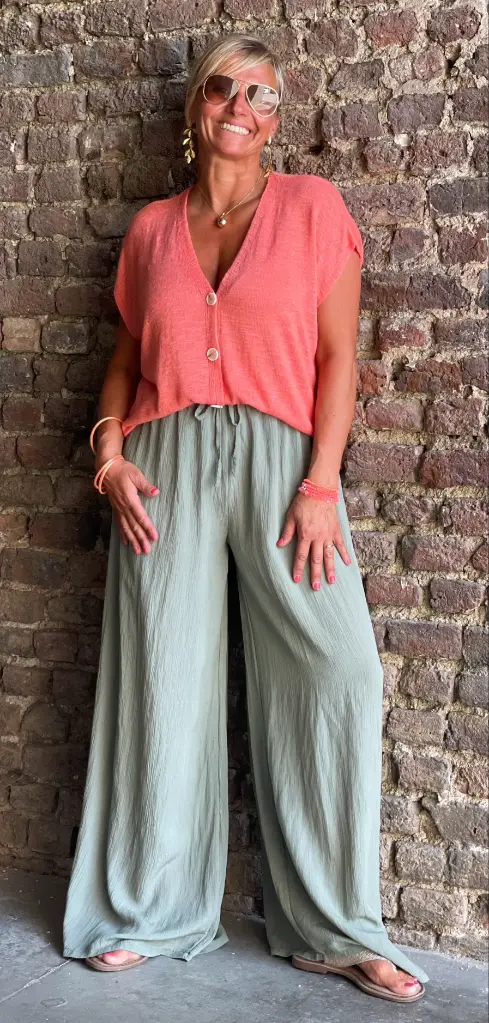 Pantalon ample Crepon