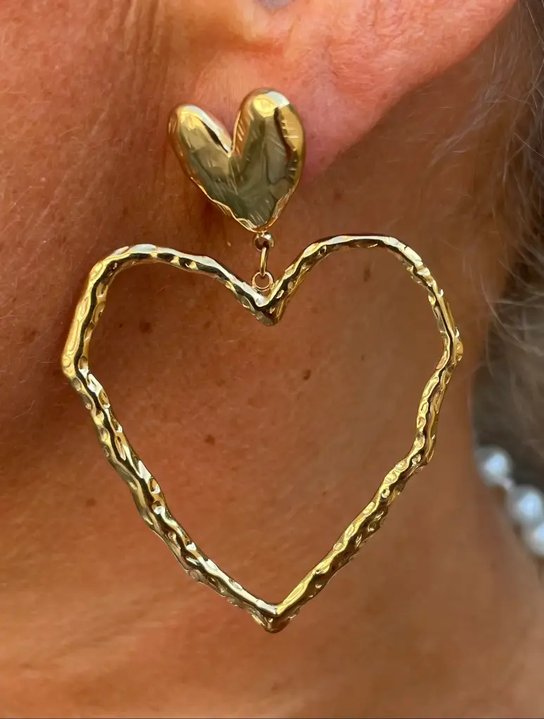 Boucles d'oreilles cœur martelée n°182