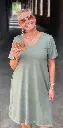 Robe col V coton