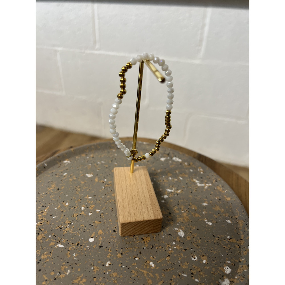 Bracelet perles quartzdorees n135