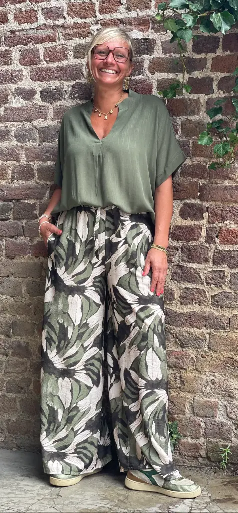 Pantalon Ample Fleuri