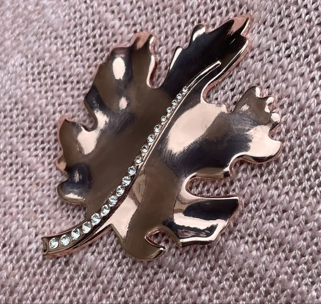 Broche Aimant Erable Strass