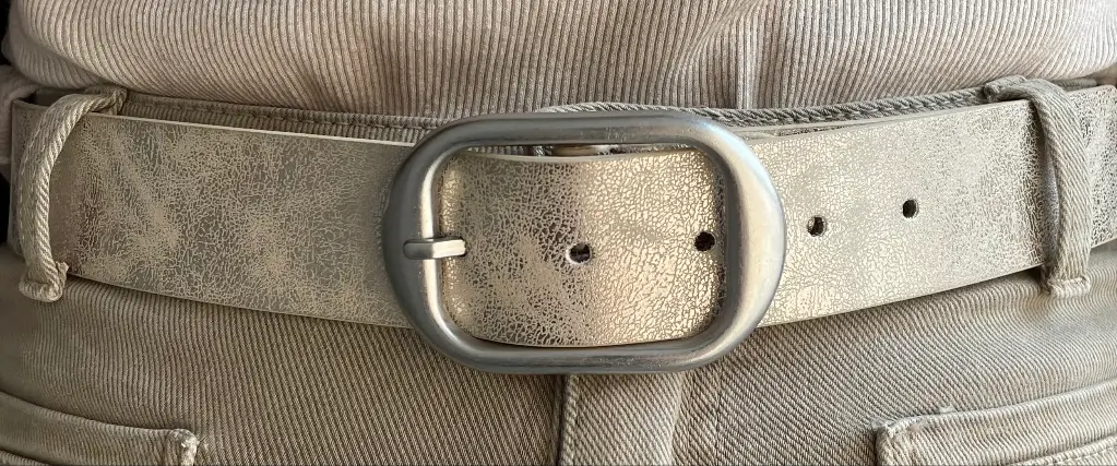 Ceinture Brillante Boucle Ovale Métal