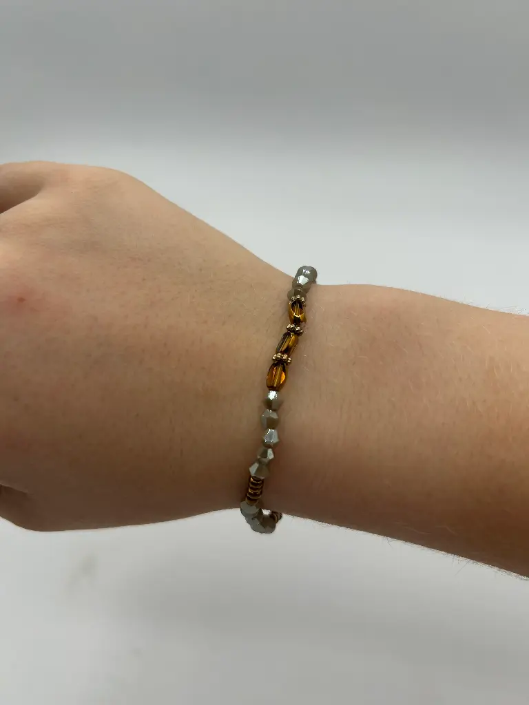 Bracelet 3 perles bronze n°230 (Brun)