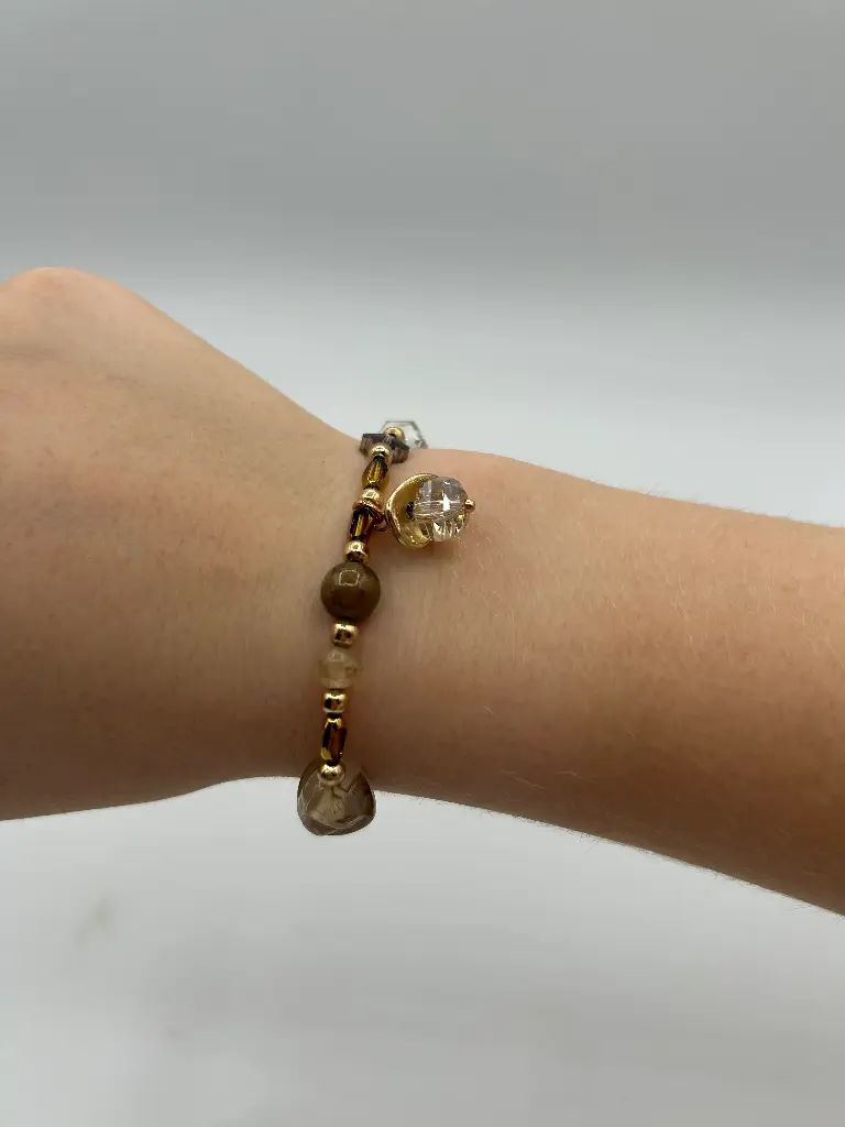Bracelet tétine et pierre n°231 (Brun)