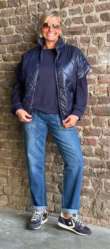 Jeans double poches appliquées
