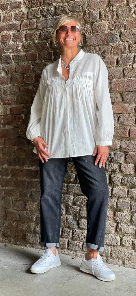 Jeans Gris Carotte Couture