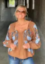 Blouse Col élastique Fleurs