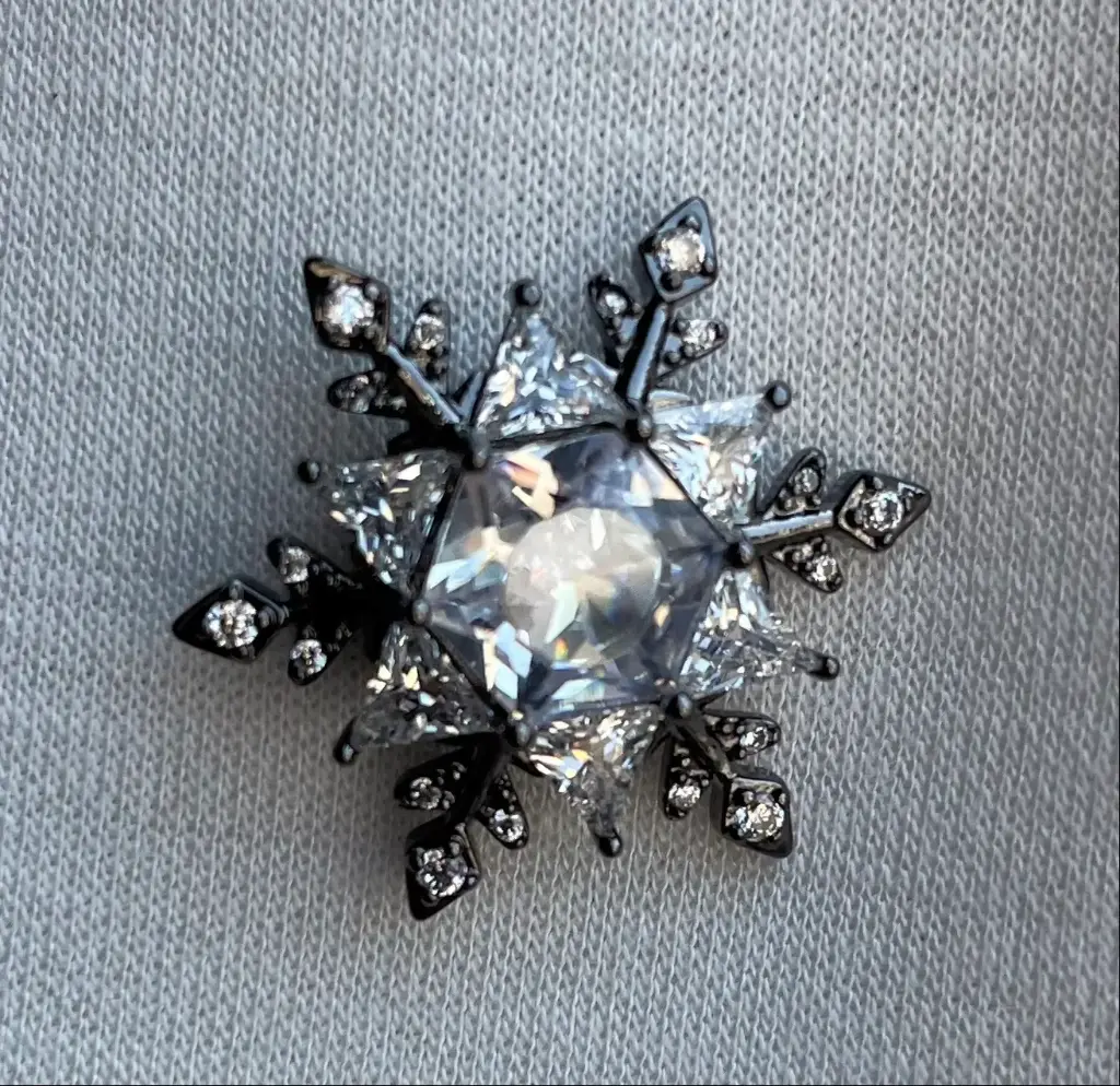 Mini Broche Aimant Flocon Givré