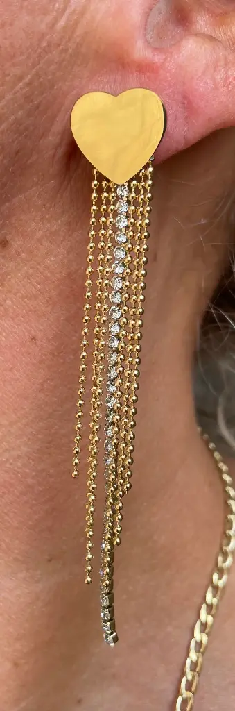 Boucles d'oreilles cœur rideau n°192