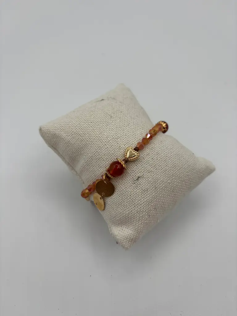 Bracelet 2 plaques pendantes n°239 (Orange)