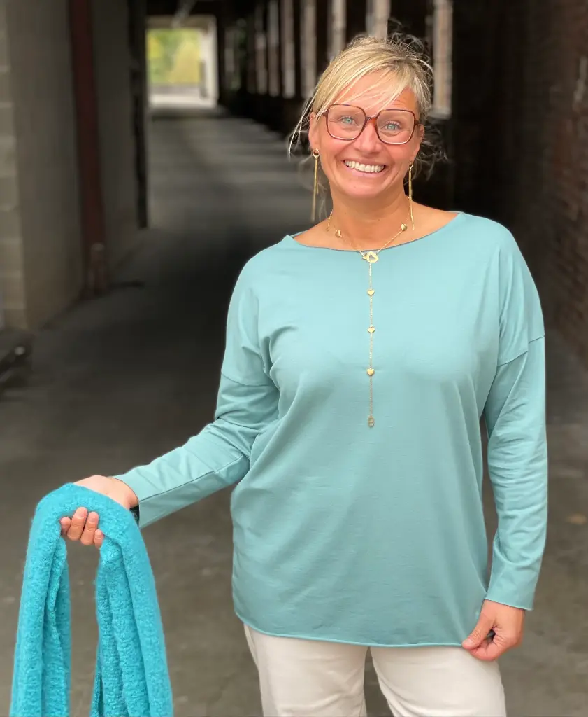 Tshirt col coupe manches longues