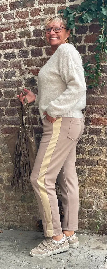 Pantalon ligne dorée