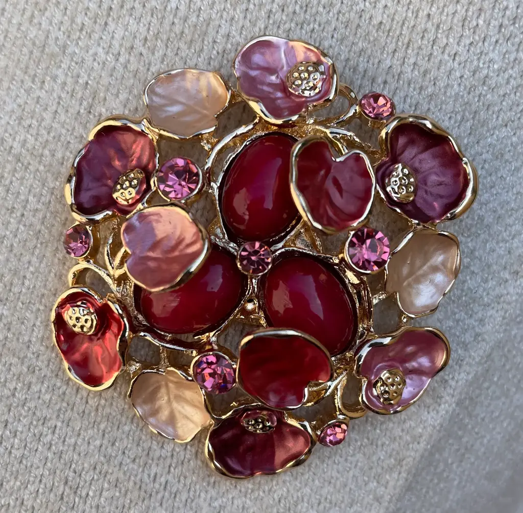 Broche aimant Feuilles Vignes