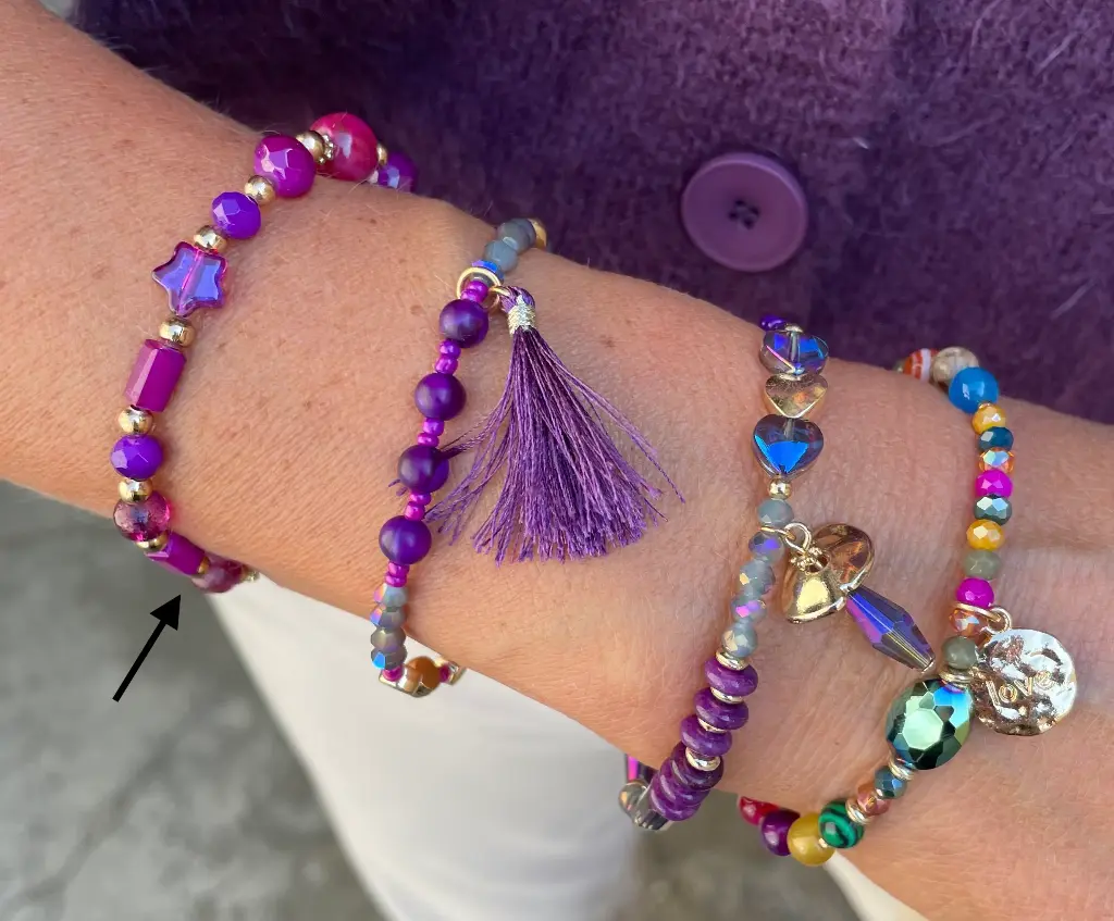 Bracelet boule/étoile n°248 (Mauve)