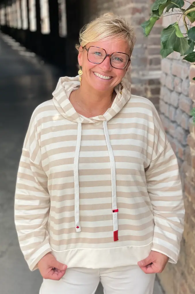 Sweat Capuche Grosses Lignes