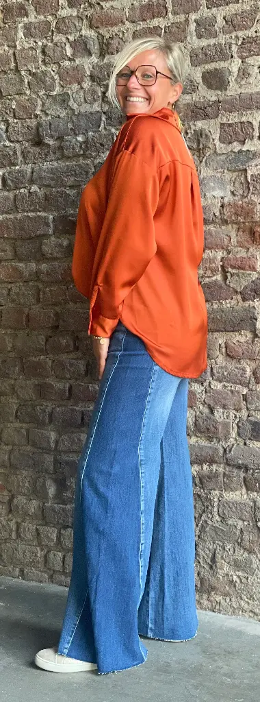 Jeans bicolore pattes d'eph