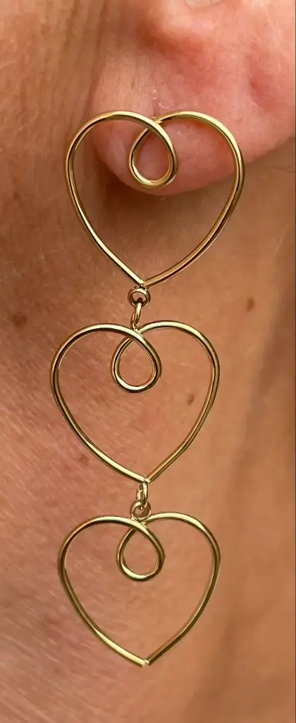 Boucles d'oreilles triple coeurs n°200