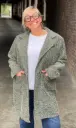 Manteau 3/4 Laine bouillie poches appliquées