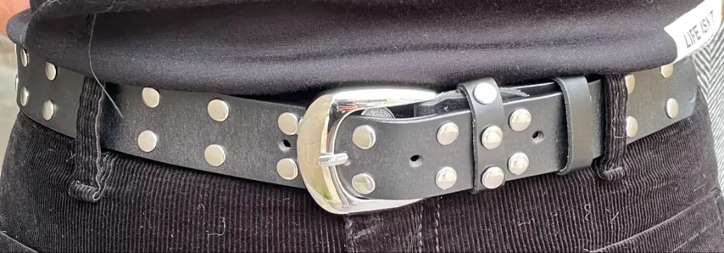 Ceinture double clous attache argentée
