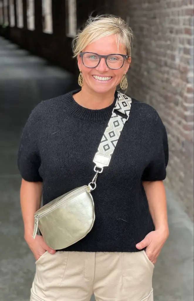 Lanière losanges 3D brillante attaches argentées 