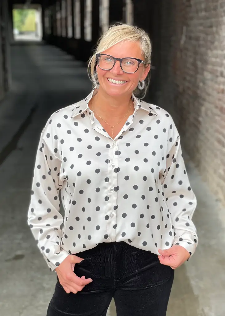 Chemisier satin à pois